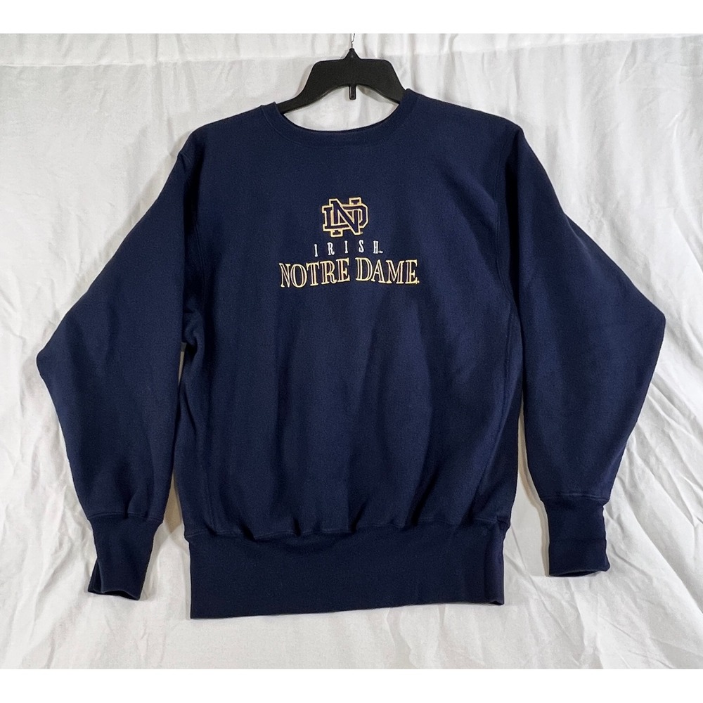 Vintage Champion Reverse Weave Notre Dame Crewneck Sweatshirt Large USA Made‎